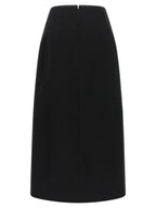 Virgin Wool Asymmetric Midi Skirt