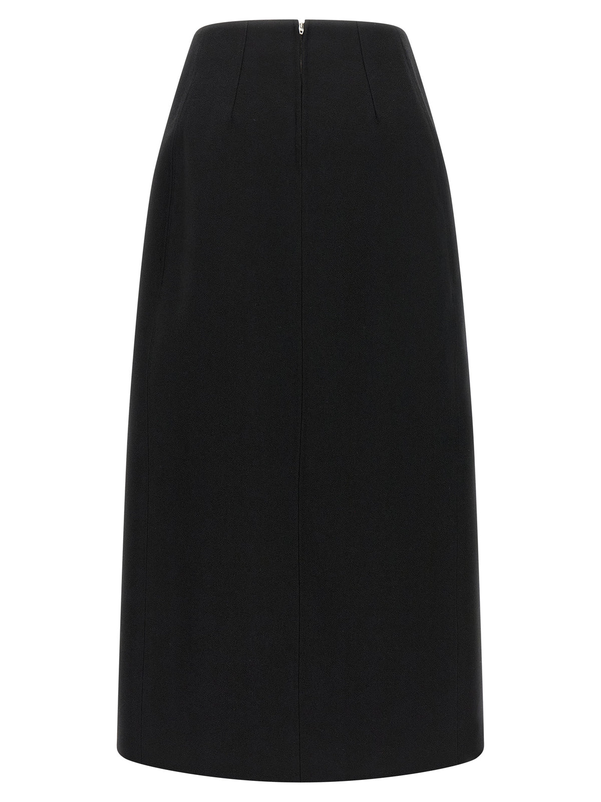 Virgin Wool Asymmetric Midi Skirt