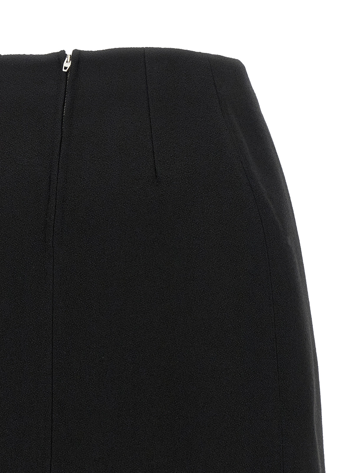 Virgin Wool Asymmetric Midi Skirt