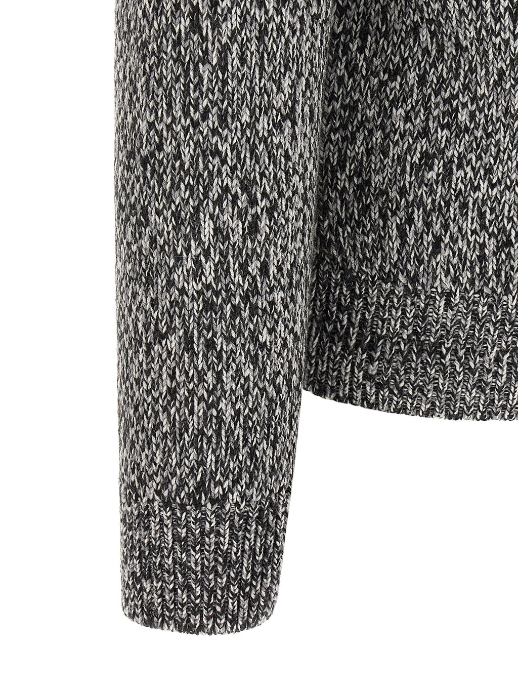 Bicolor Virgin Wool Shawl Collar Cardigan