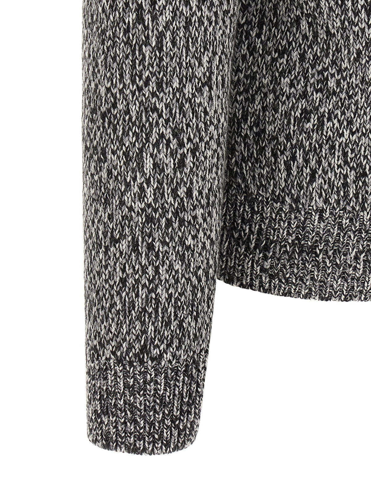Bicolor Virgin Wool Shawl Collar Cardigan