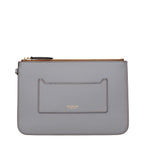 Gray Leather Clutch