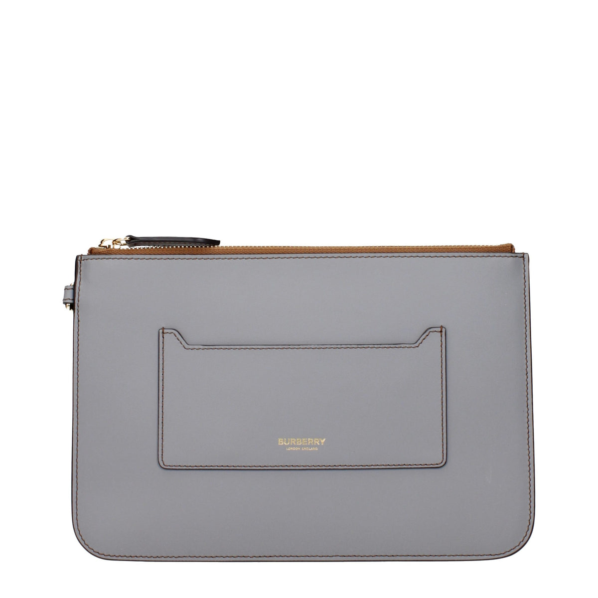 Gray Leather Clutch