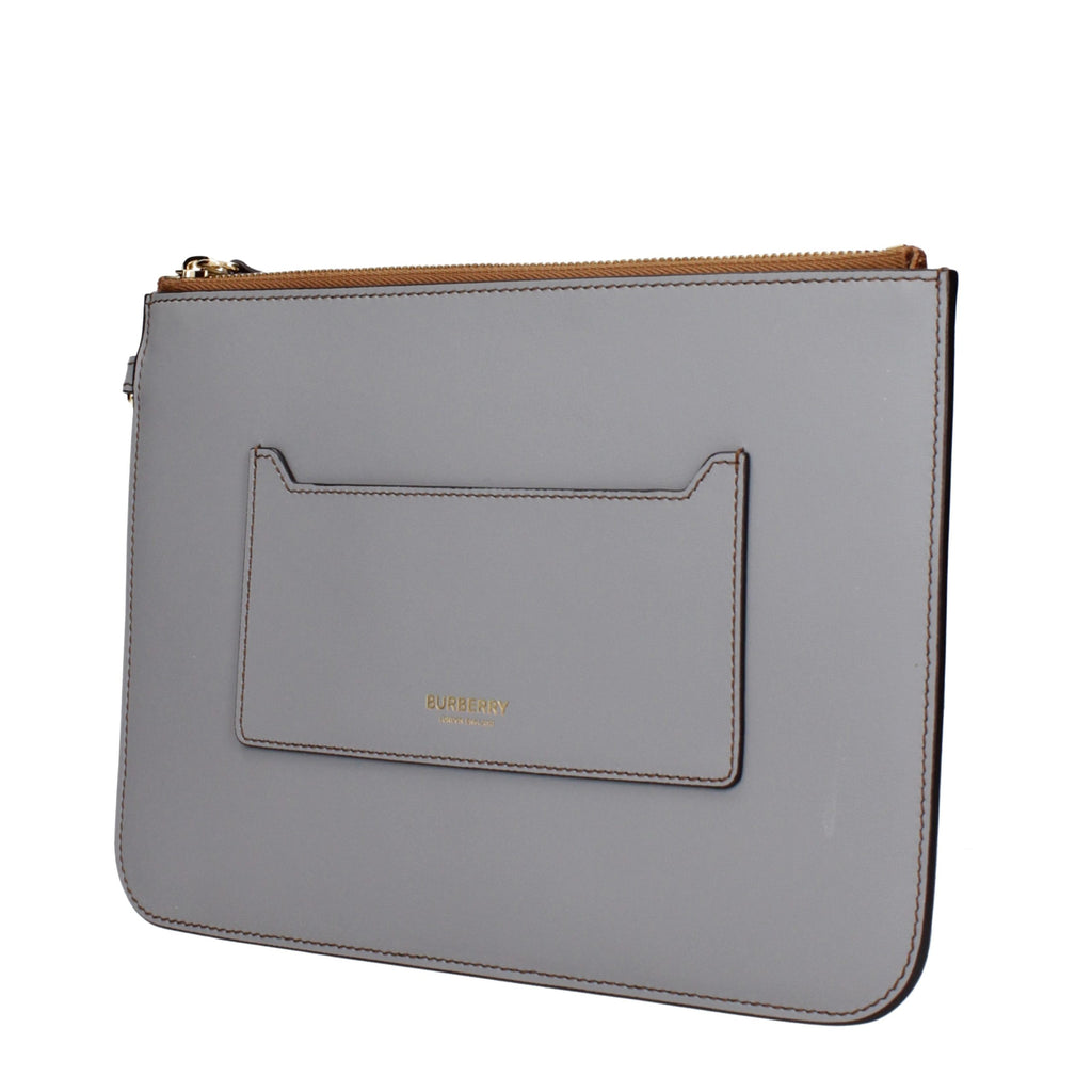 Gray Leather Clutch