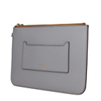 Gray Leather Clutch