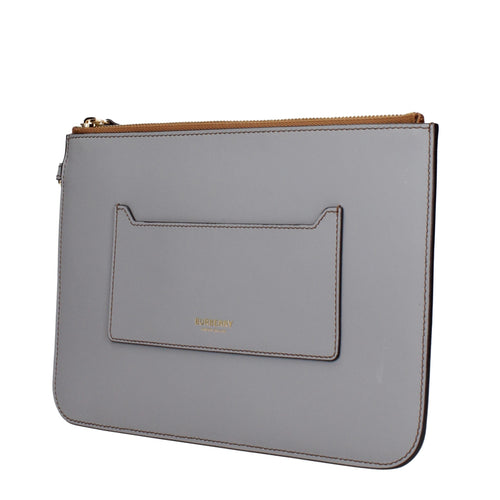 Gray Leather Clutch