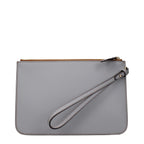 Gray Leather Clutch