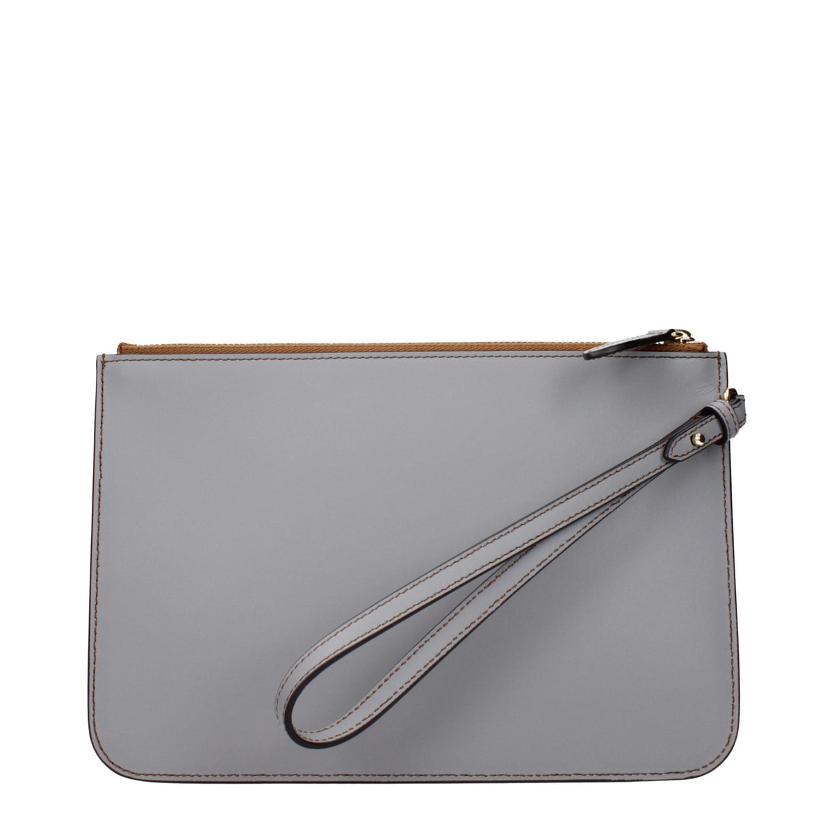 Gray Leather Clutch