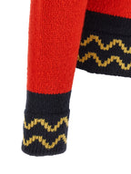 Red Wool M-Inlay Crew Neck Sweater