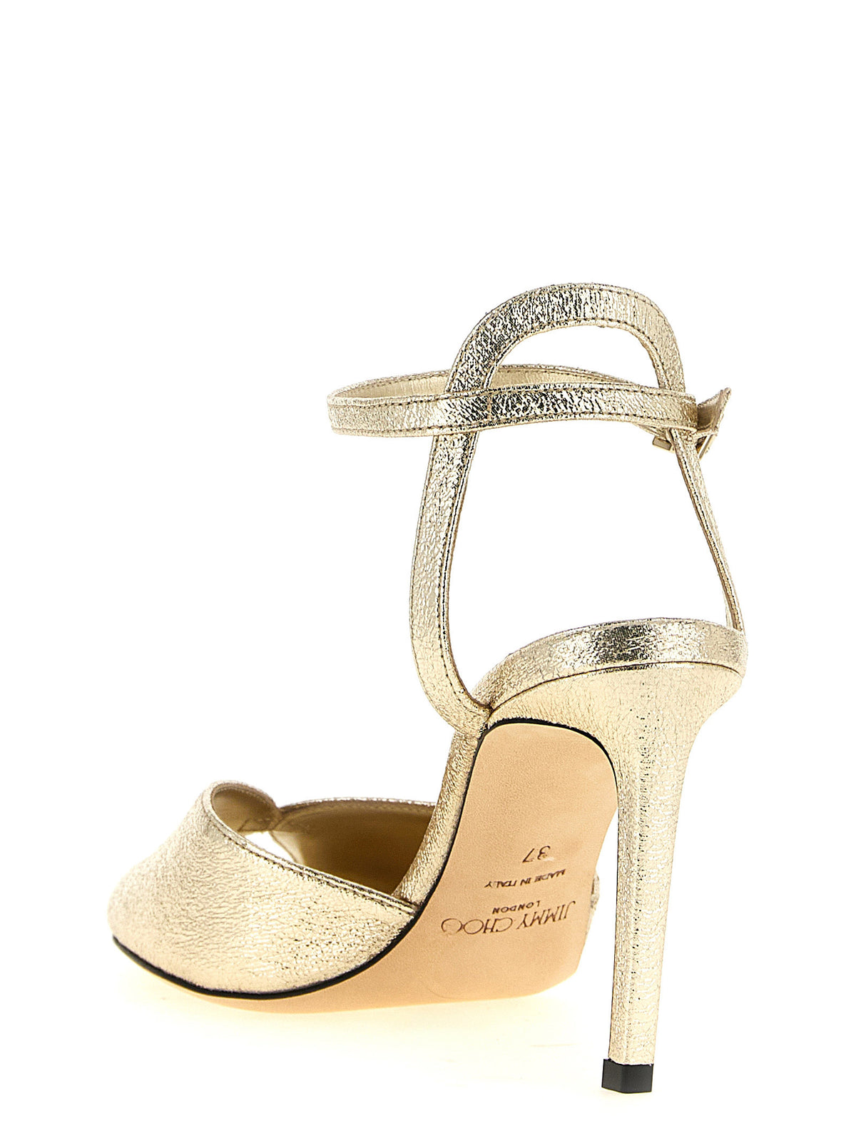 Gold Goatskin Sacora Stiletto Sandals