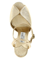 Gold Goatskin Sacora Stiletto Sandals