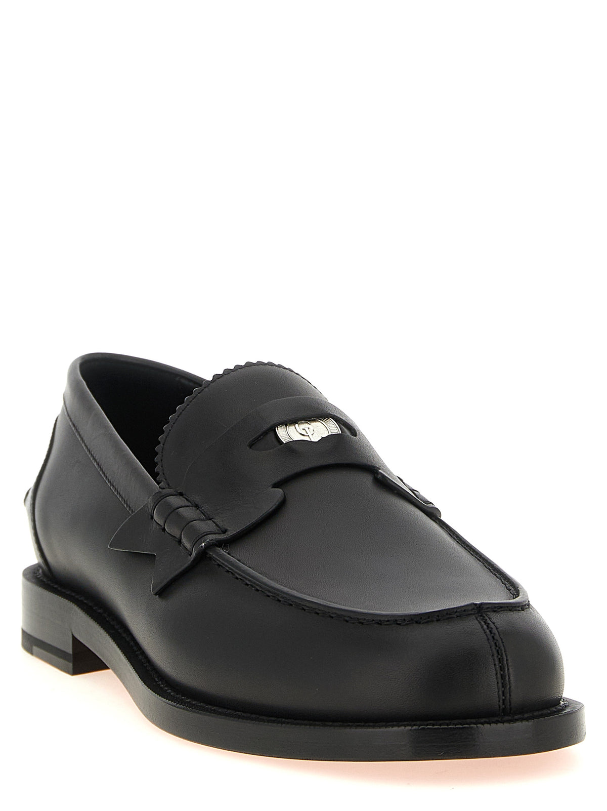 Black Calf Leather Plato Loafers