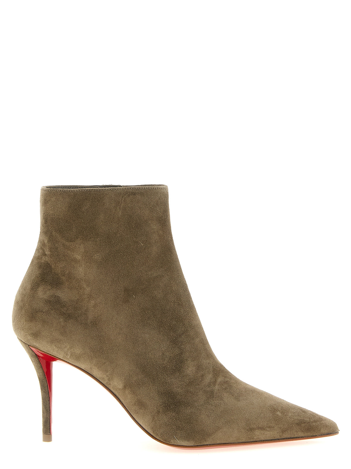 Beige Calfskin Miss Z Booty Ankle Boots