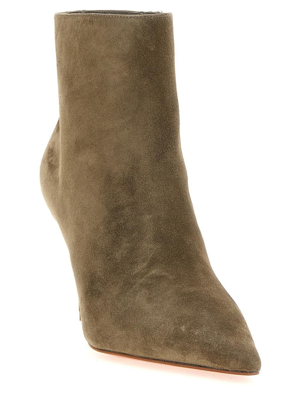 Beige Calfskin Miss Z Booty Ankle Boots