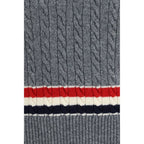 Gray Wool Cable-Knit V-Neck Vest