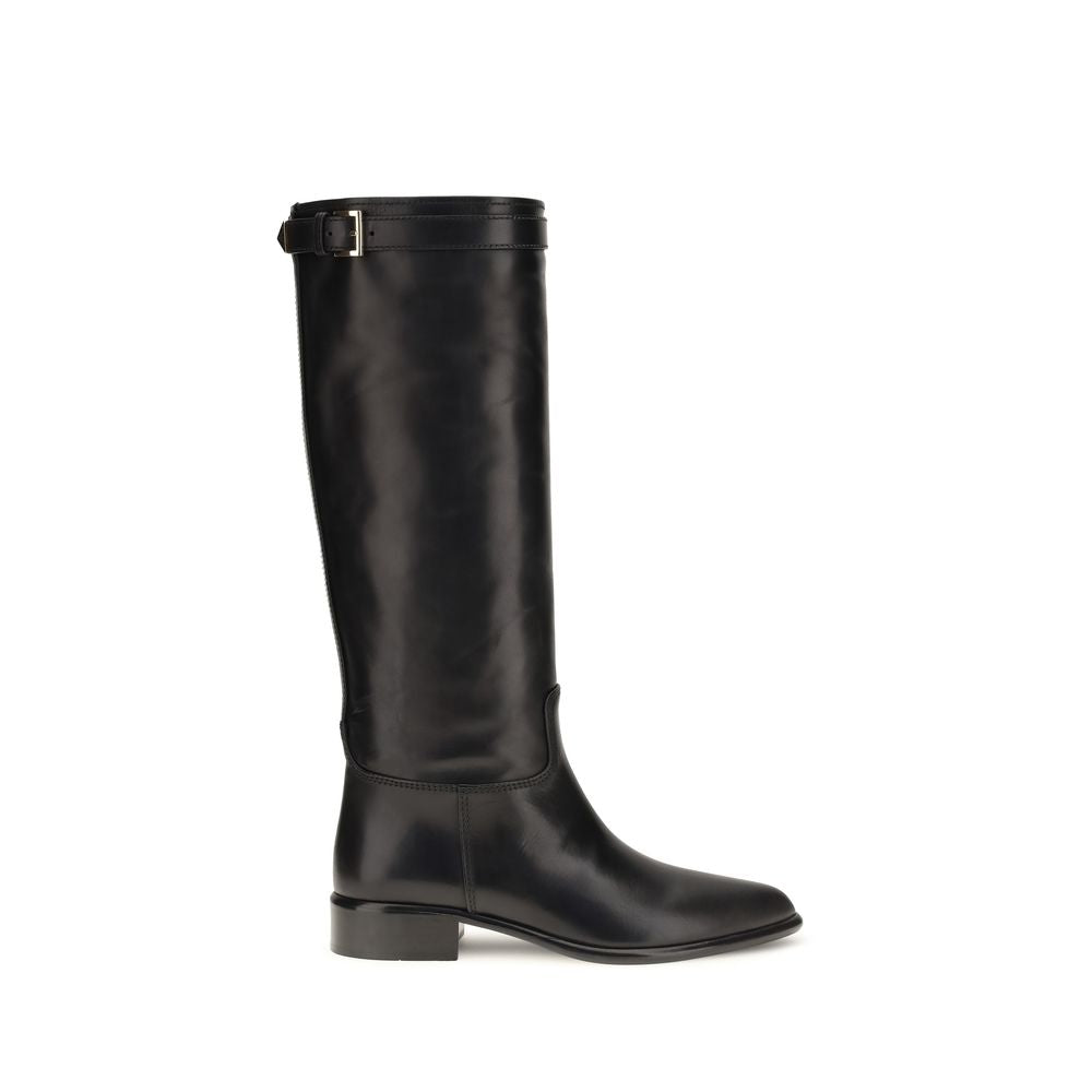 Black Calfskin Ankle Boots