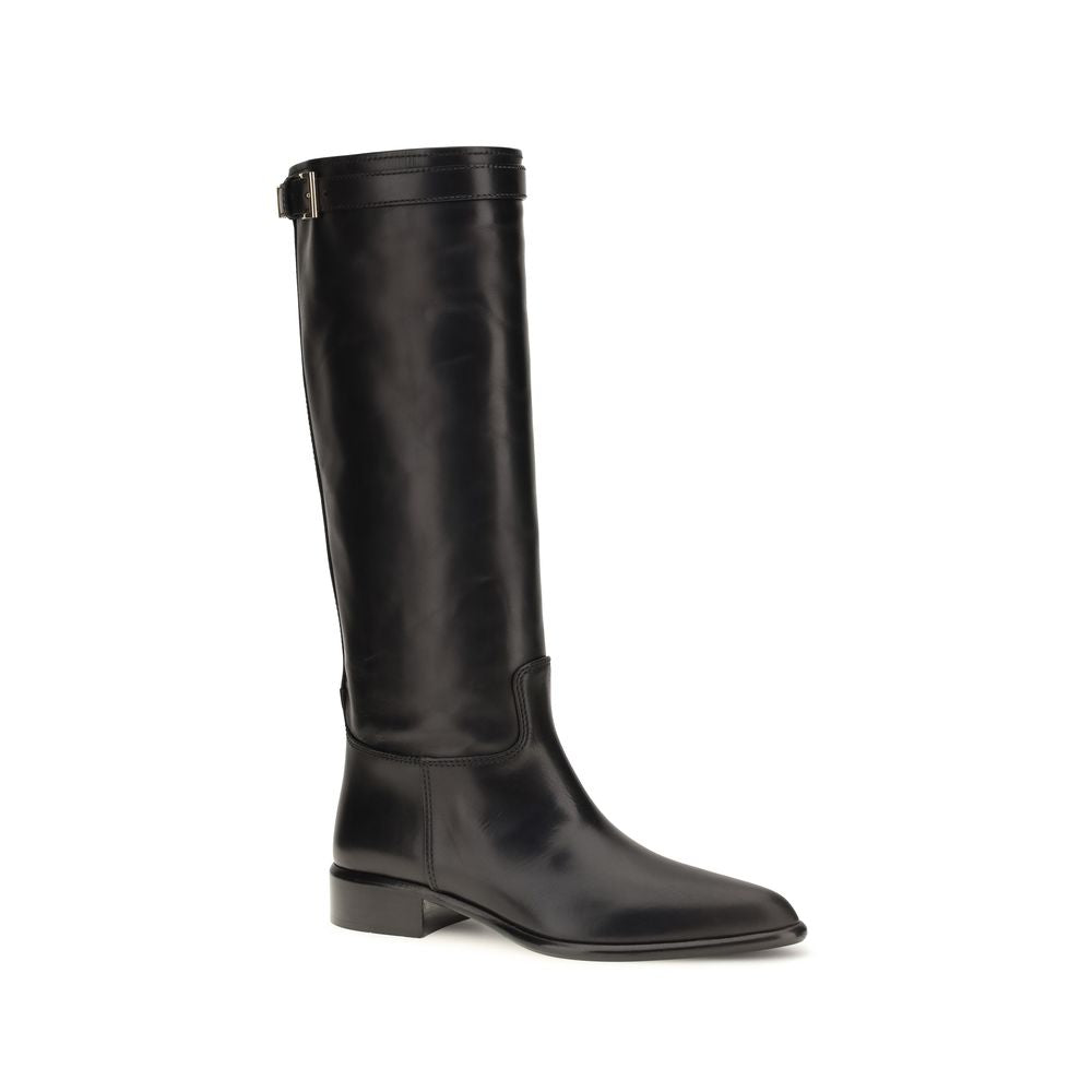 Black Calfskin Ankle Boots