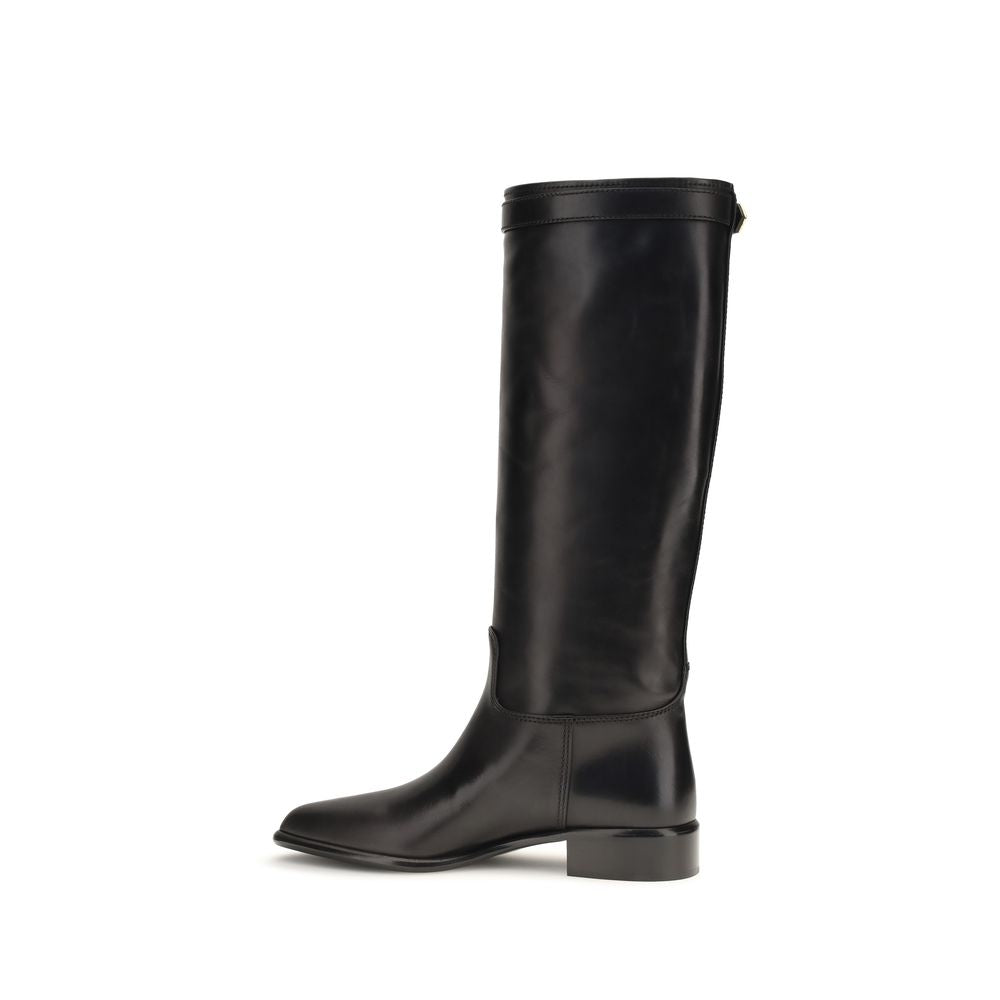 Black Calfskin Ankle Boots