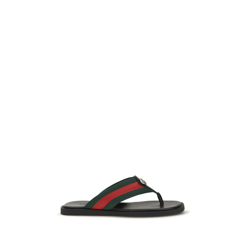 Black Nylon Maverik GG Interlocking Flip-Flop Sandals