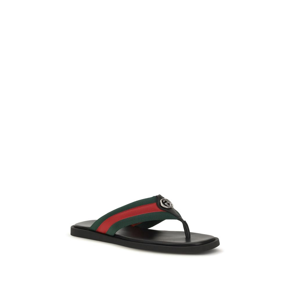Black Nylon Maverik GG Interlocking Flip-Flop Sandals