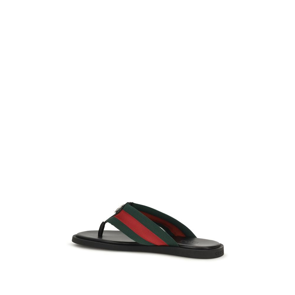 Black Nylon Maverik GG Interlocking Flip-Flop Sandals