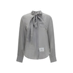 Striped Silk Shirt with Removable Collar