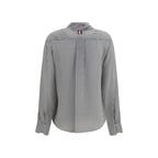 Striped Silk Shirt with Removable Collar