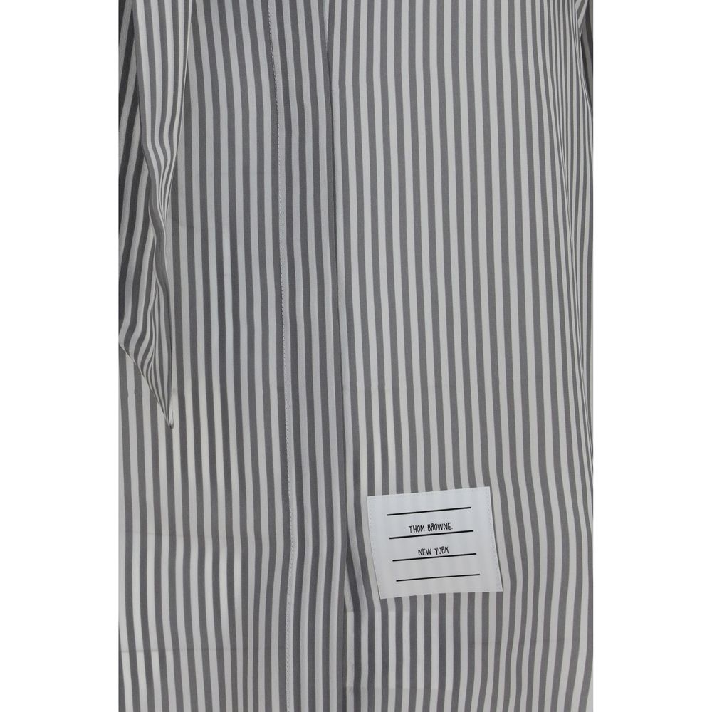 Striped Silk Shirt with Removable Collar