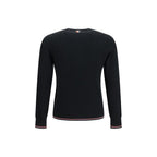 Black Merino Wool Crewneck Sweater