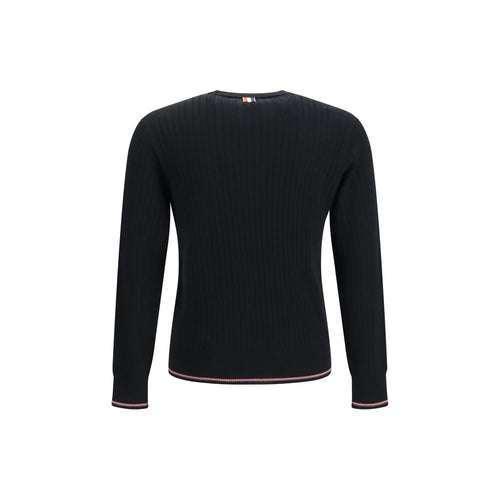 Black Merino Wool Crewneck Sweater