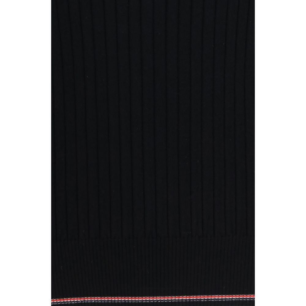 Black Merino Wool Crewneck Sweater