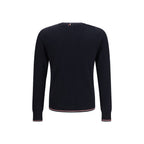 Blue Merino Wool Crewneck Sweatshirt