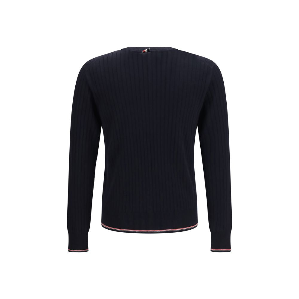 Blue Merino Wool Crewneck Sweatshirt