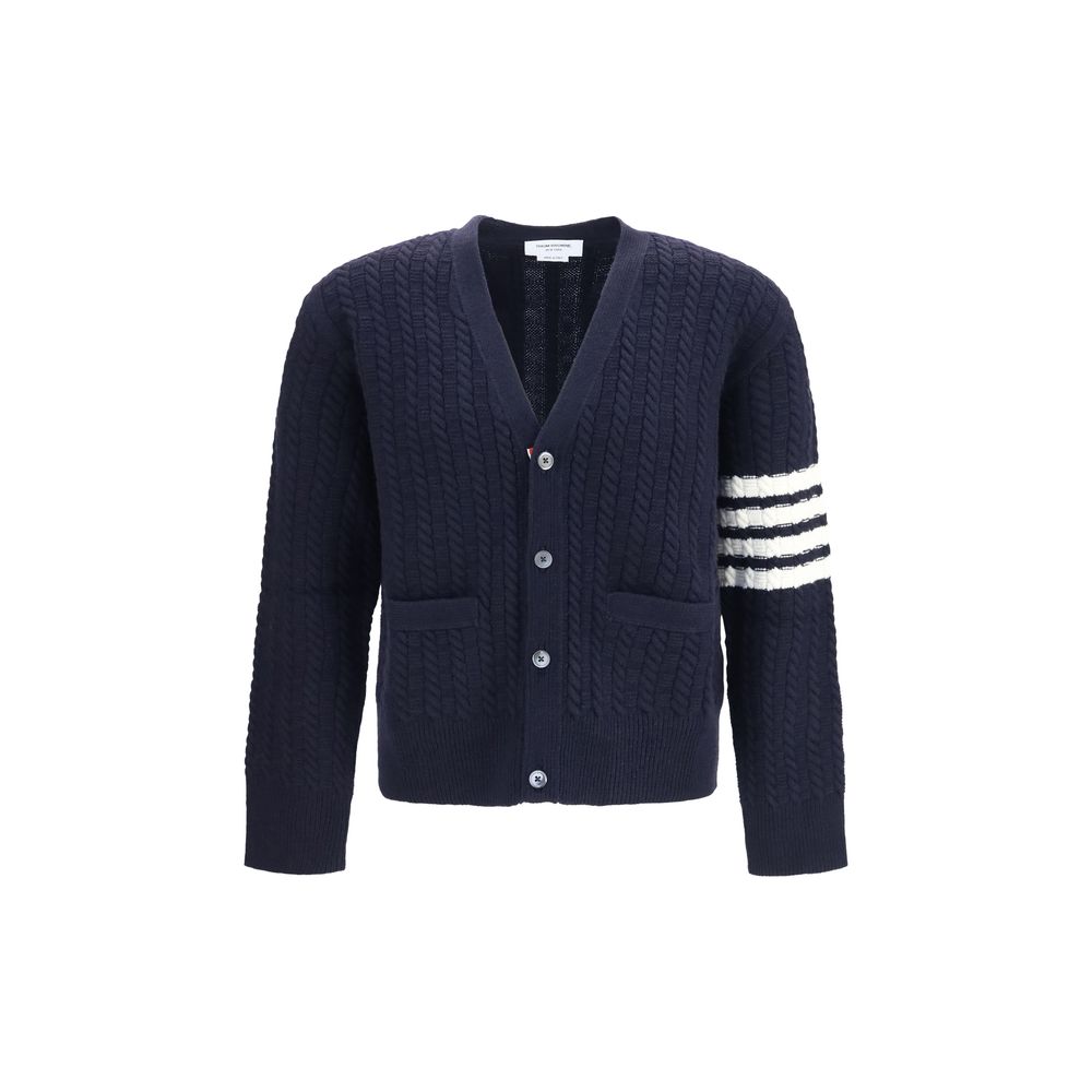 Wool Cable‑Knit V‑Neck Cardigan
