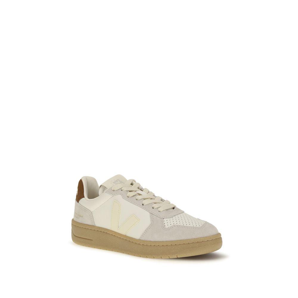 Beige Calf Leather Low‑Top Sneakers