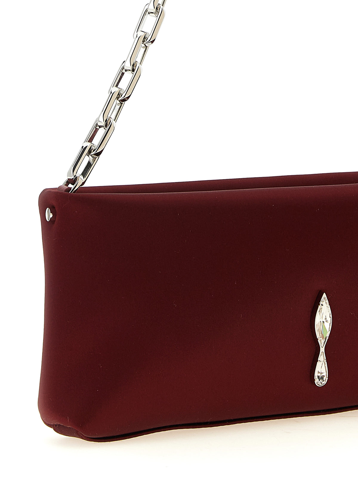 Maykimay Bordeaux Elastane & Calf Leather Clutch