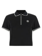 Black Polyester-Cotton Short Sleeve Polo