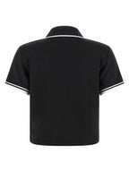 Black Polyester-Cotton Short Sleeve Polo