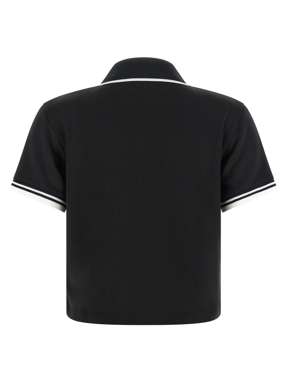 Black Polyester-Cotton Short Sleeve Polo