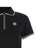 Black Polyester-Cotton Short Sleeve Polo