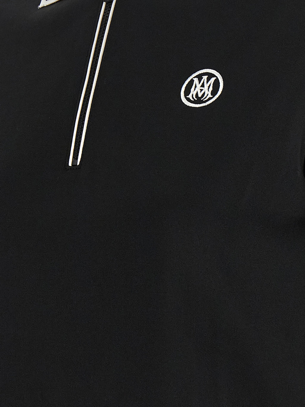 Black Polyester-Cotton Short Sleeve Polo