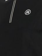 Black Polyester-Cotton Short Sleeve Polo