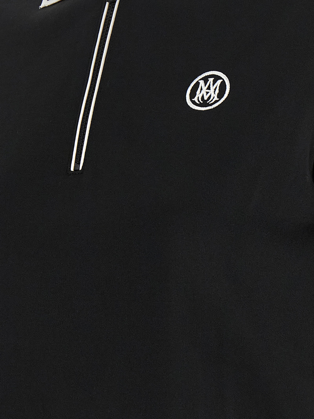 Black Polyester-Cotton Short Sleeve Polo