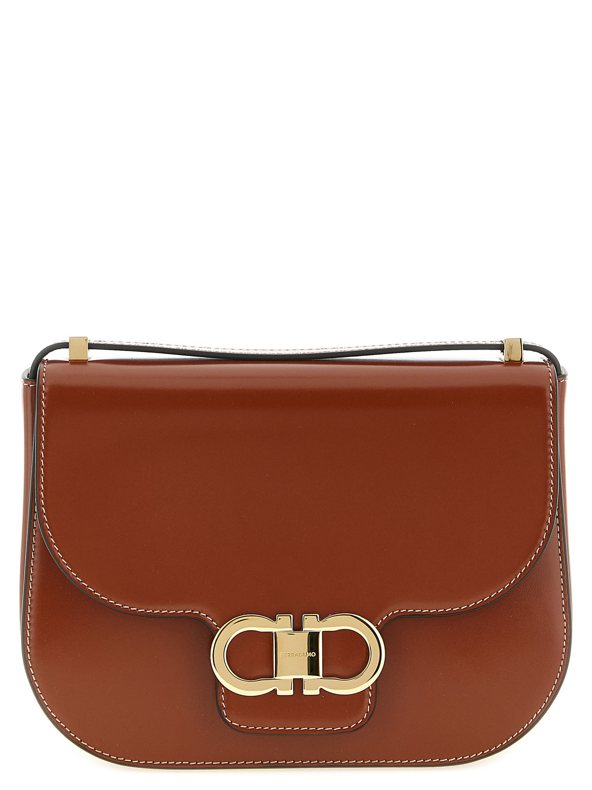 Calfskin Double Gancini Crossbody Bag