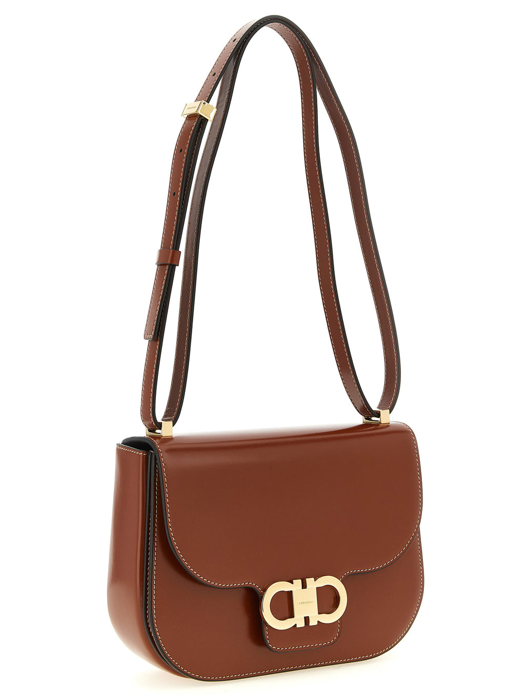 Calfskin Double Gancini Crossbody Bag