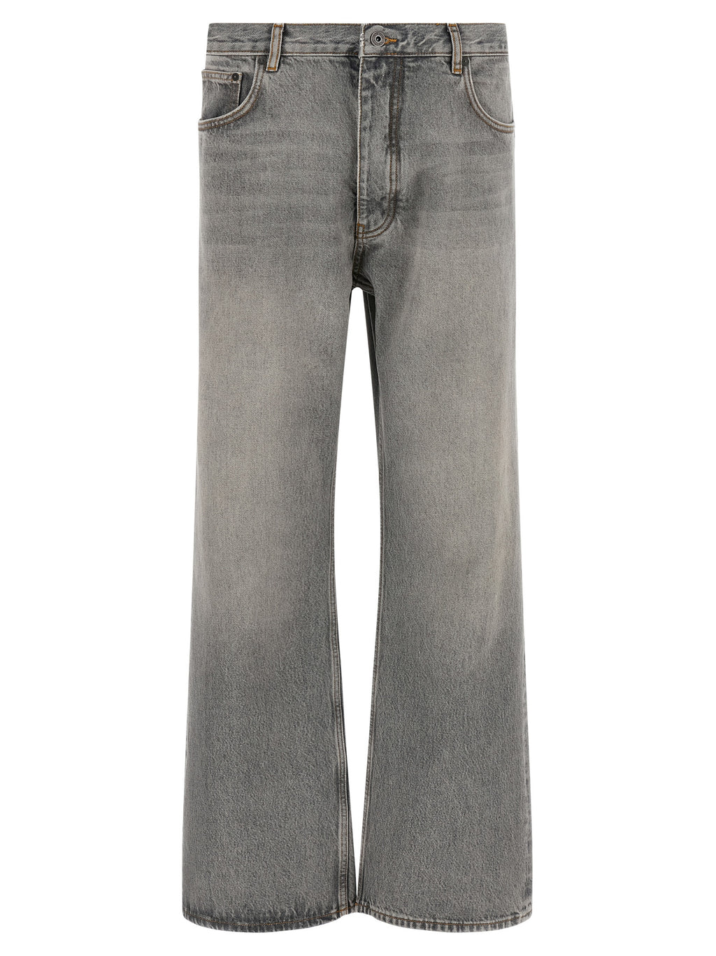 Gray Cotton Relaxed Fit Jeans