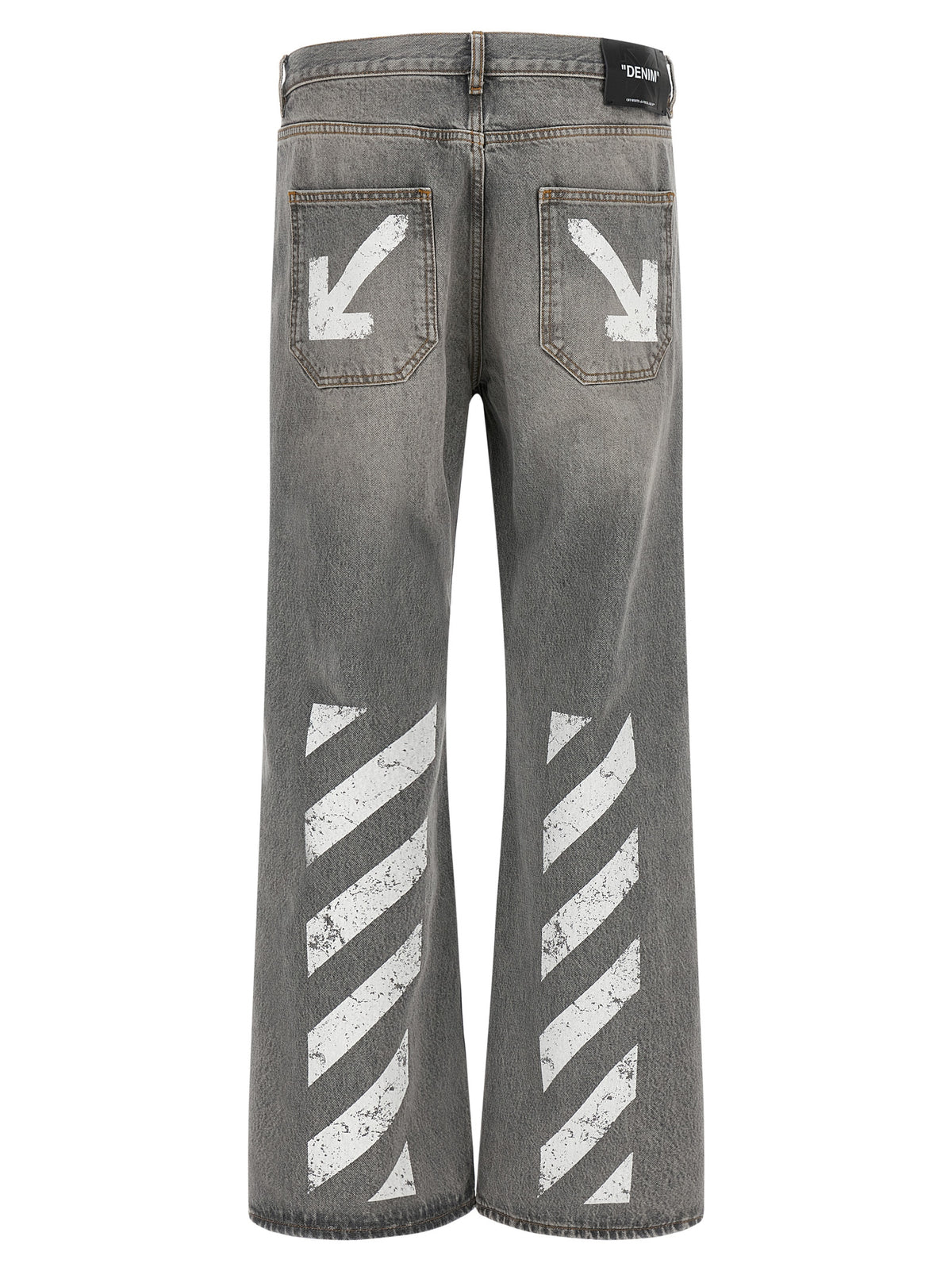 Gray Cotton Relaxed Fit Jeans