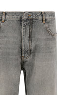 Gray Cotton Relaxed Fit Jeans