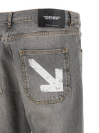 Gray Cotton Relaxed Fit Jeans
