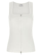 White Cotton Sleeveless Tank